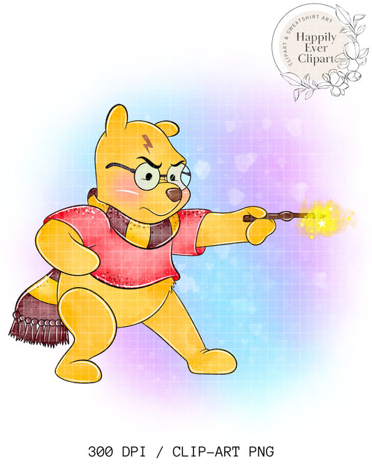 Watercolour Wizard Winnie the Pooh Clipart