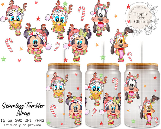 Christmas Heads 16 Oz Tumbler Wrap