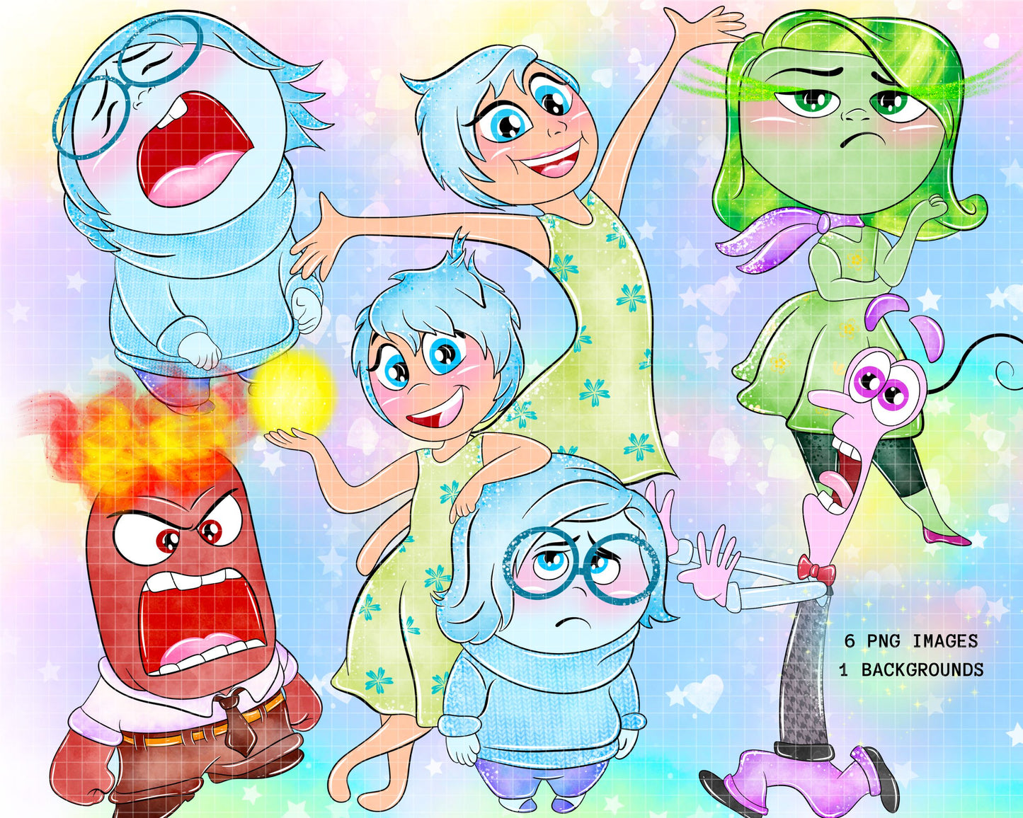 Watercolour Inside Out 2 Clipart Set