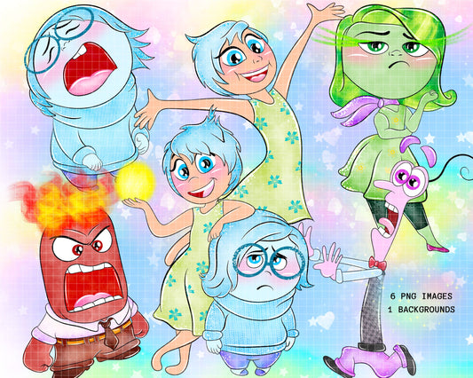 Watercolour Inside Out 2 Clipart Set