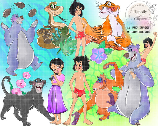 Watercolour Jungle Clipart Set