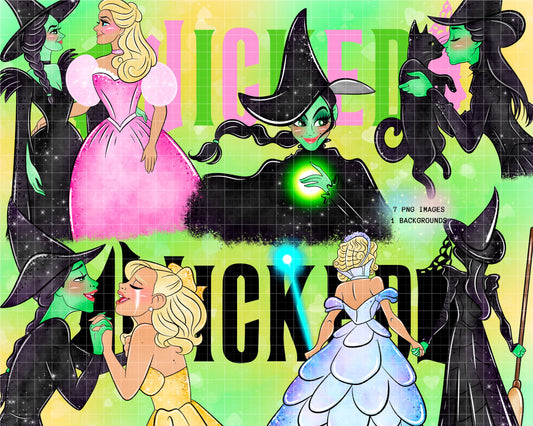 Watercolour Witch & Princess Clipart Set