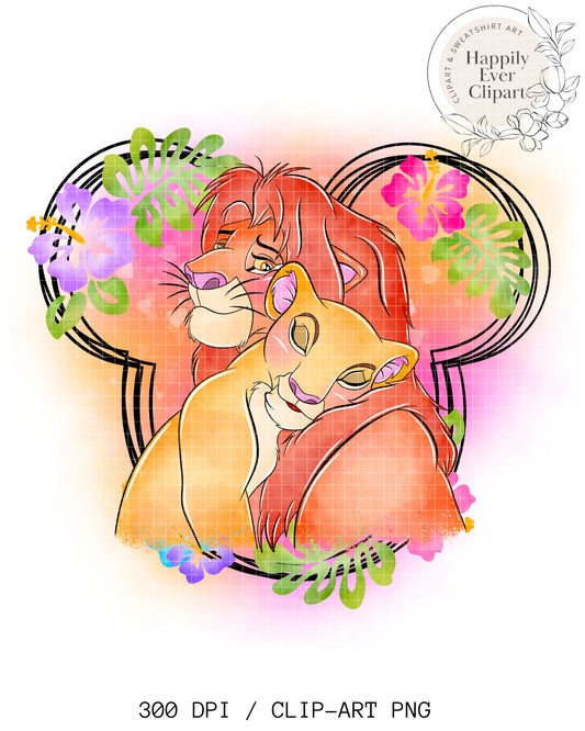 Watercolour Cute Lion Clipart