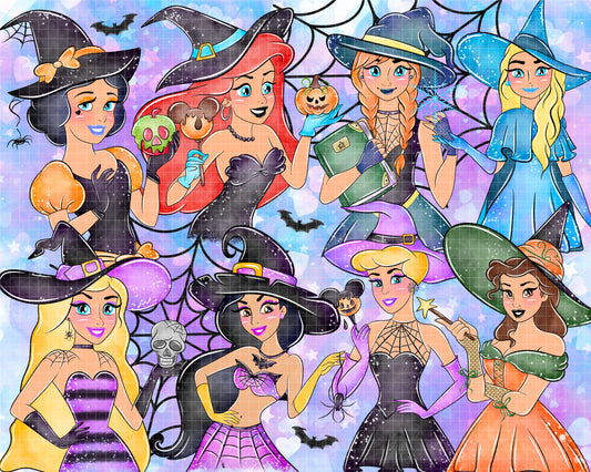 Watercolour Halloween Princesses Clipart