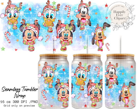 Christmas Heads 16 Oz Tumbler Wrap