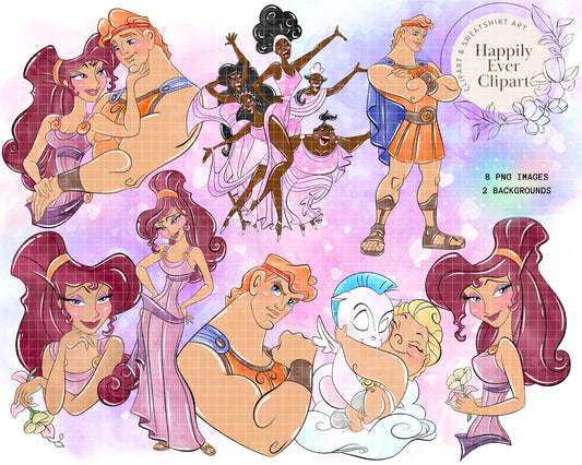 Watercolour Hercules Clipart Set