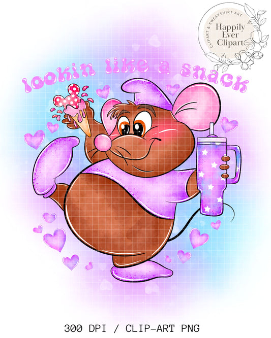 Watercolour Cute Mouse Clipart "Lookin' Like A Snack"