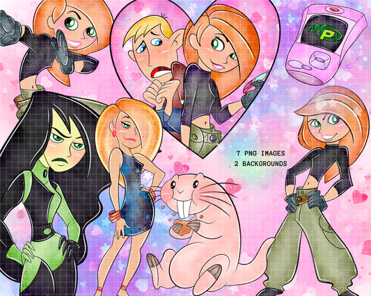 Watercolour Kim Possible Clipart Set