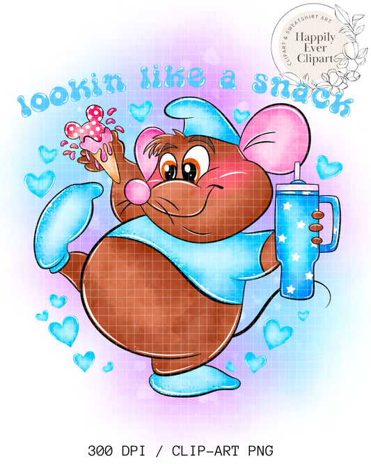 Watercolour Cute Mouse Clipart "Lookin' Like A Snack"