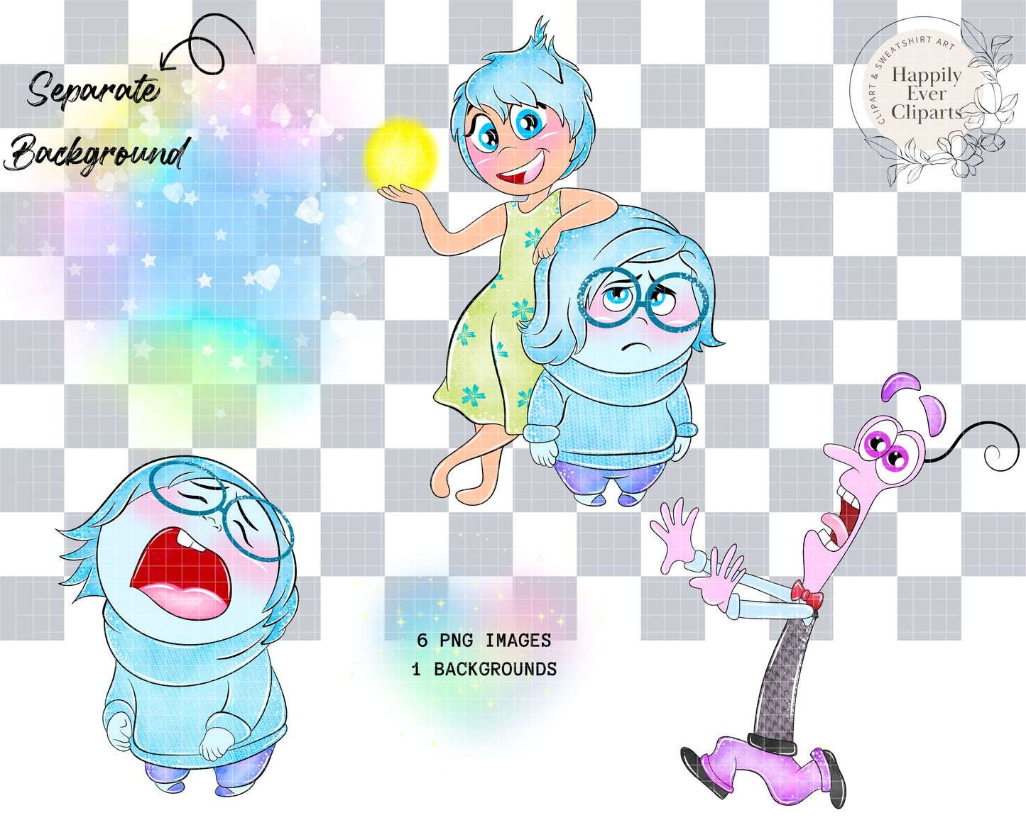 Watercolour Inside Out 2 Clipart Set