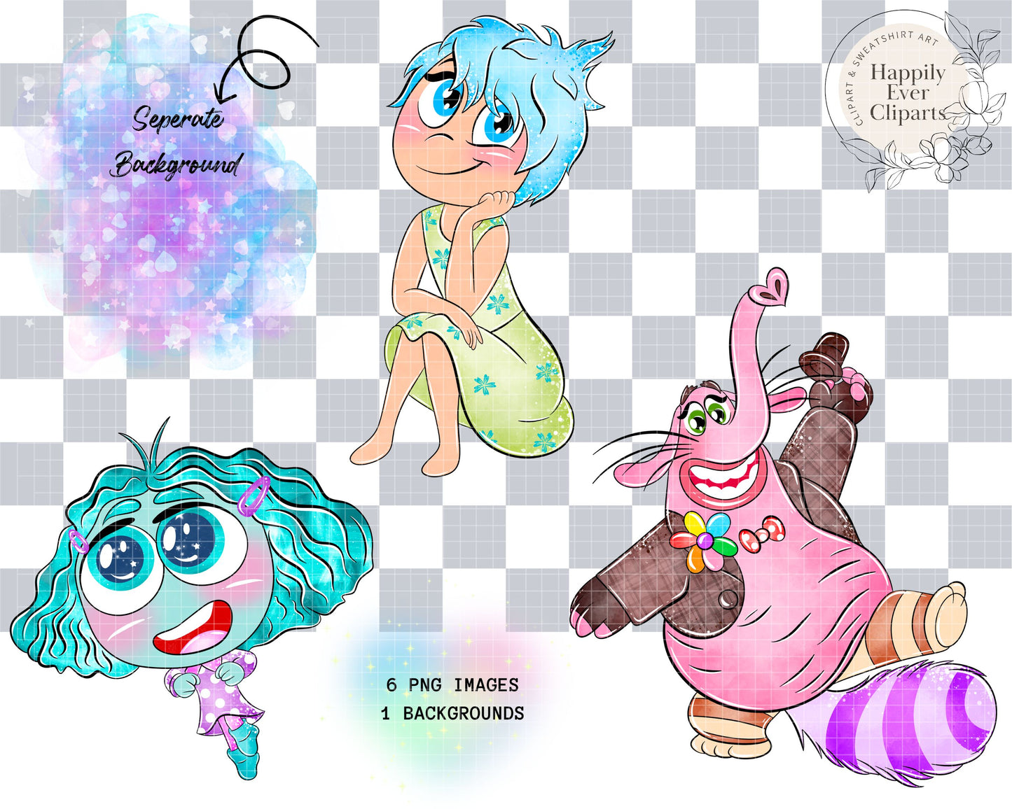 Watercolour Inside Out 2 Clipart Set