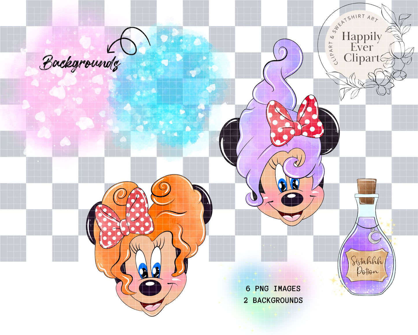 Watercolour Hocus Clipart Set