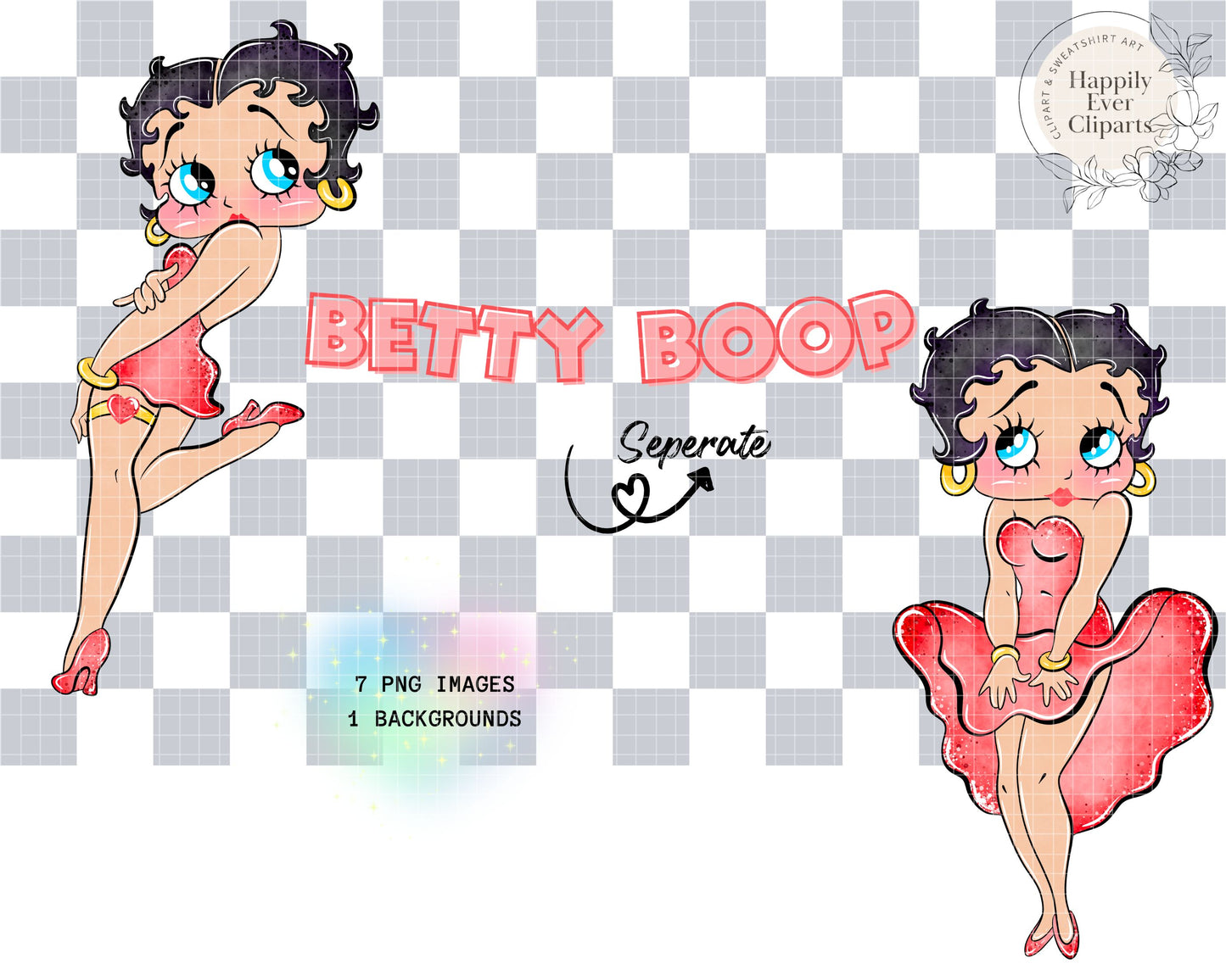 Watercolour Betty Clipart Set