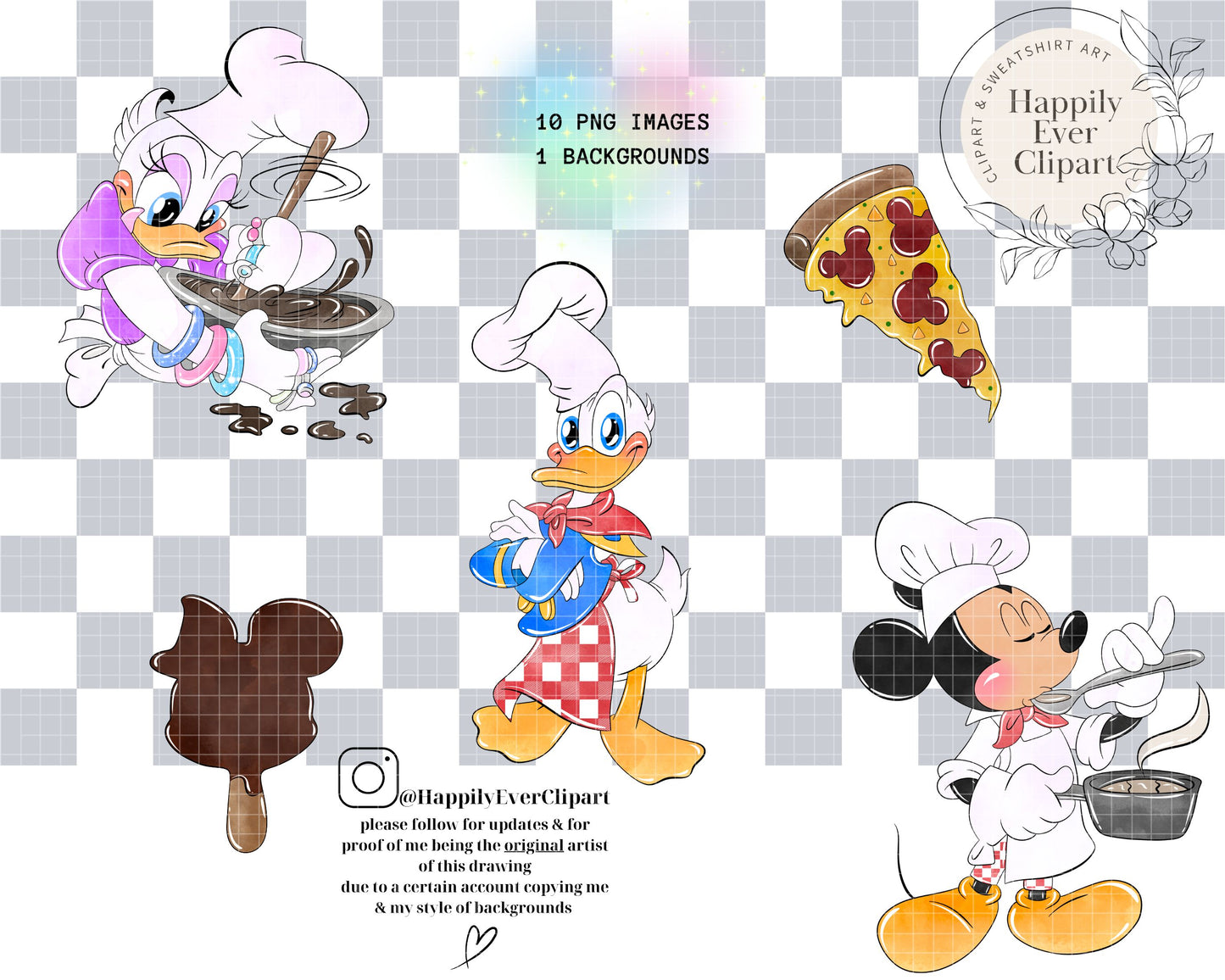 Watercolour Mouse Cooking Clipart Set