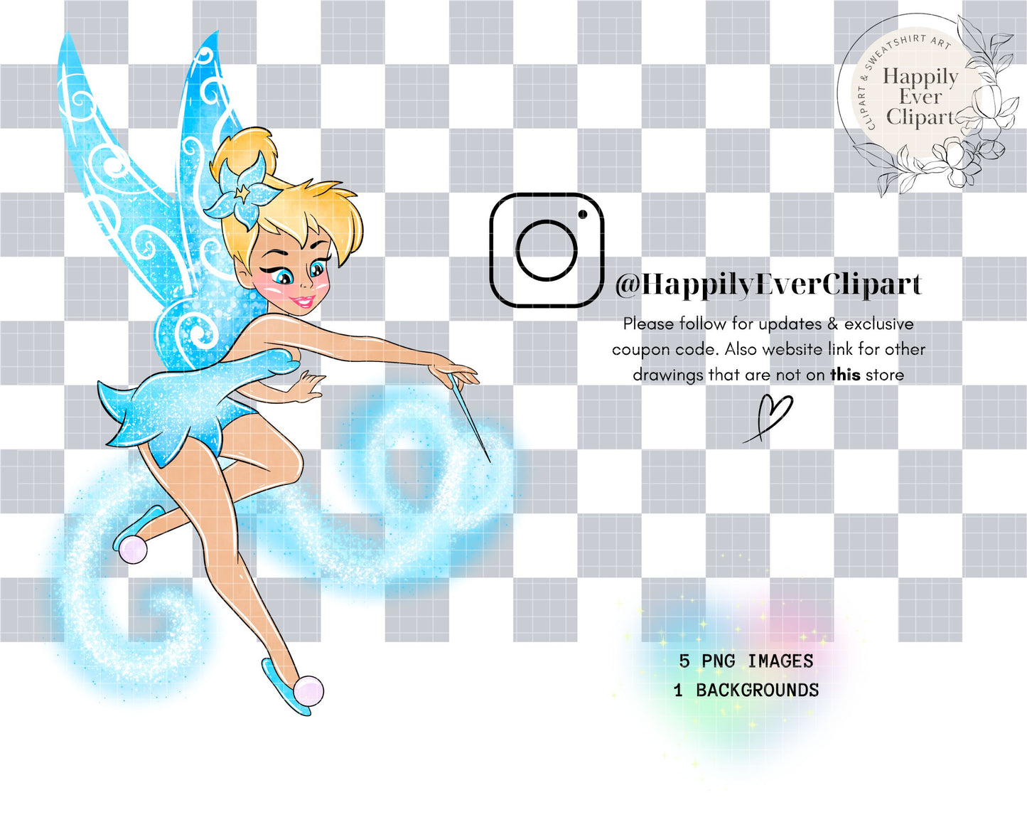 Watercolour Blue Tink Clipart Set