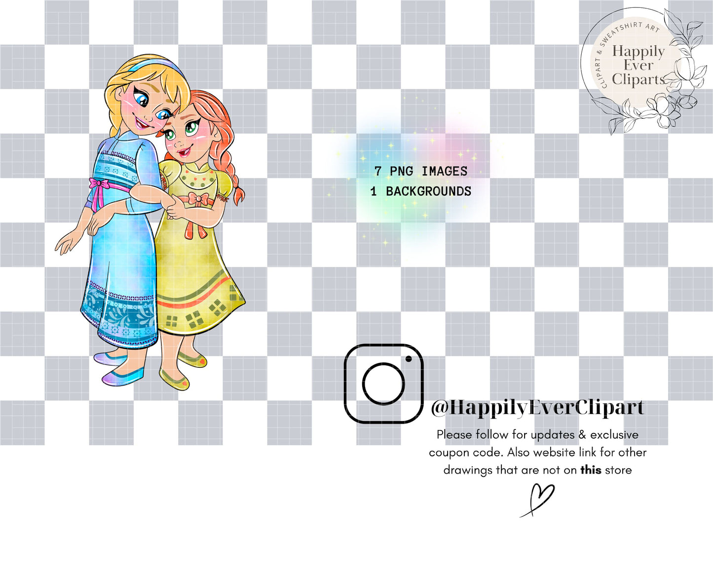 Watercolour Ice Princess Clipart Set