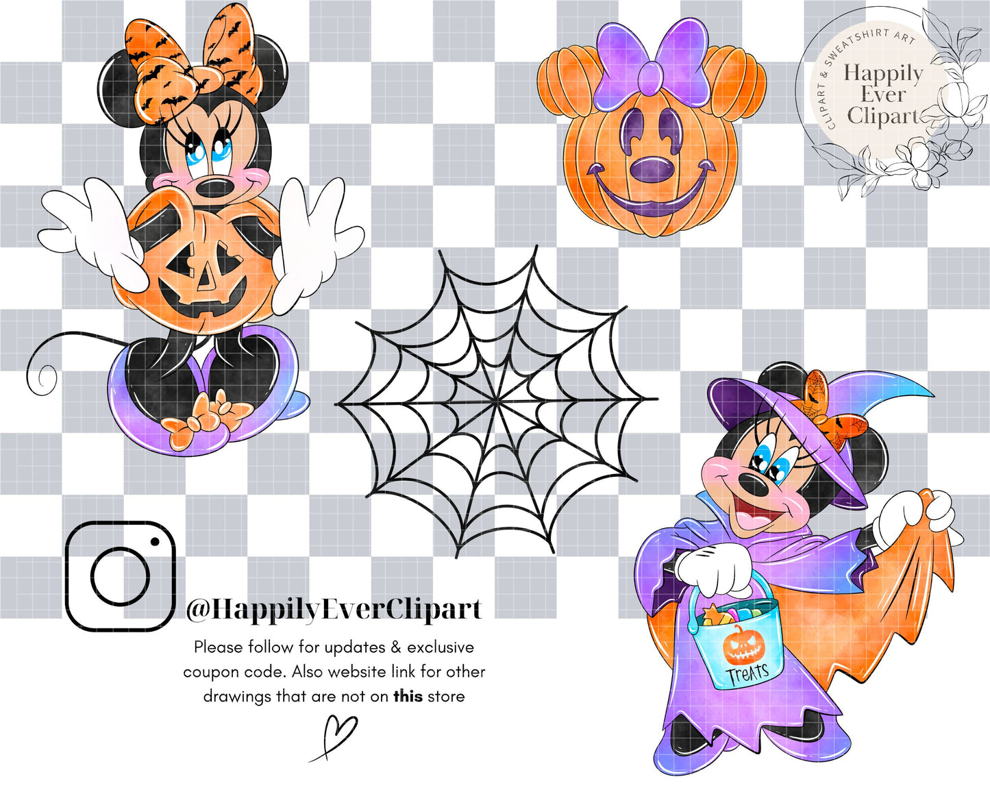 Watercolour Mouse Halloween Clipart Set